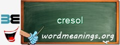 WordMeaning blackboard for cresol